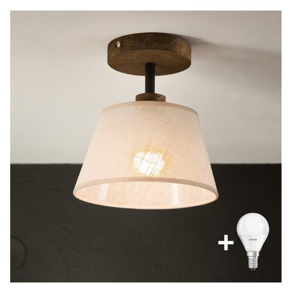 Lustră LED aplicată Brilagi ANTHONY 1xE14/60W/230V stejar nuc/bej