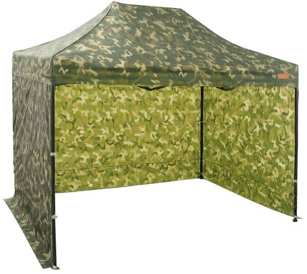 Pavilion de grădină 2x3m - din oțel, 3 pereţi laterali, Camuflaj
