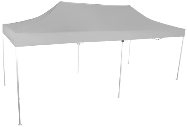 Pavilion de grădină 3x6m – din aluminiu, Fără pereţi laterali, Gri / antracit