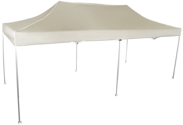 Pavilion de grădină 3x6m – din aluminiu, Fără pereţi laterali, Bej