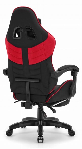 CABRO C501 scaun de gaming cu suport pentru picioare, până la 150 kg, negru și roșu