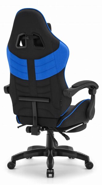 CABRO C501 Scaun de gaming cu suport pentru picioare, până la 150 kg, negru și albastru
