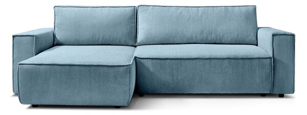 Colțar Extensibil CLOUD, cu ladă de depozitare, șezlong interschimbabil, 275x145x85 cm, Albastru-Deschis-Zoom / Stanga
