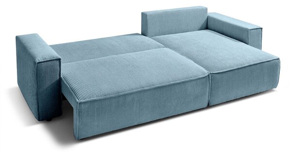 Colțar Extensibil CLOUD, cu ladă de depozitare, șezlong interschimbabil, 275x145x85 cm, Albastru-Deschis-Zoom / Dreapta