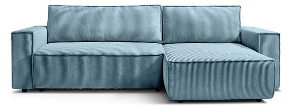Colțar Extensibil CLOUD, cu ladă de depozitare, șezlong interschimbabil, 275x145x85 cm, Albastru-Deschis-Zoom / Dreapta