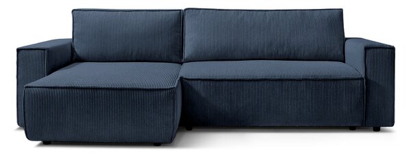 Colțar Extensibil CLOUD, cu ladă de depozitare, șezlong interschimbabil, 275x145x85 cm, Albastru-Zoom / Stanga