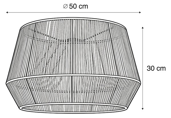 Abajur Japandi cu sfoară de hârtie bej 50/50/30 - Bullet