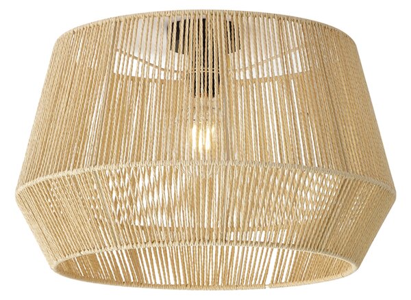 Plafondlamp zwart met beige papieren kap 50/50/30 - Combi