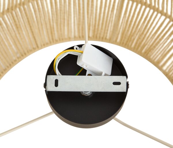 Plafondlamp zwart met beige papieren kap 50/50/30 - Combi
