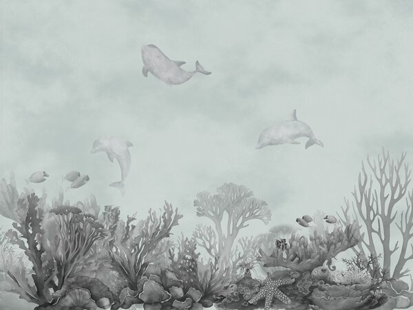 Fototapet Un grup de delfini înotând în ocean, Fototapet copii, Fototapet populare, u98900 - Tapeko.ro