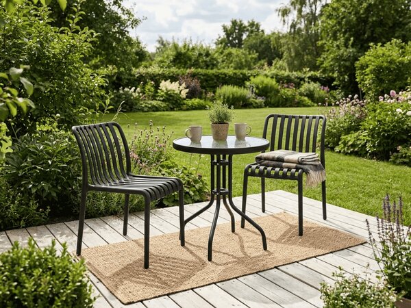 Set de gradina TREGO ISLAND - 2 scaune si masa rotunda ø 60 cm, antracitova