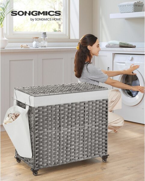 Cos de rufe Songmics Gri 70x36x66 cm