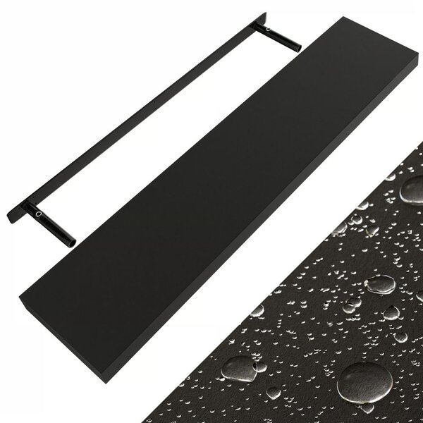 Poliță de perete FIGO + consolă, 110cm, negru Casaria