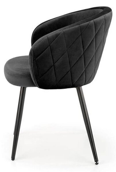 Scaun K430, negru, stofa catifelata/metal, 61x54x77 cm