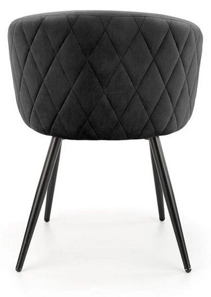 Scaun K430, negru, stofa catifelata/metal, 61x54x77 cm
