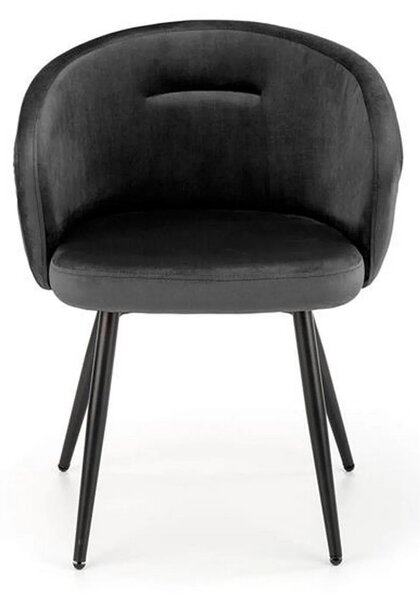 Scaun K430, negru, stofa catifelata/metal, 61x54x77 cm