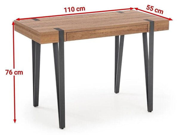 Birou B39, nuc/negru, 110x55x76 cm