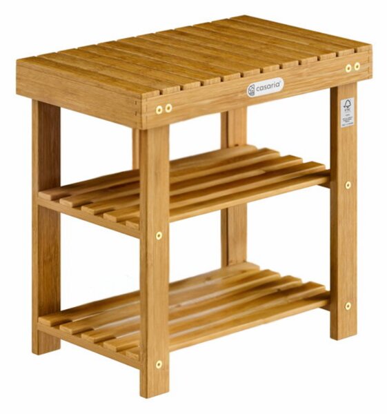 Bancă pentru hol cu spațiu pentru pantofi NINA, 50x33x46cm, maro natural Casaria