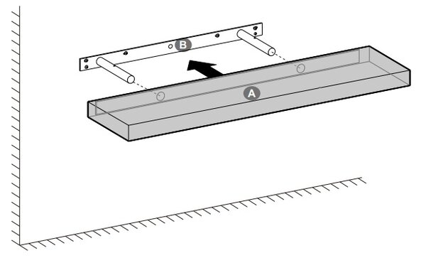 Raft de perete, Vasagle, LWS28W, Alb, 80 x 20 x 3.8 cm