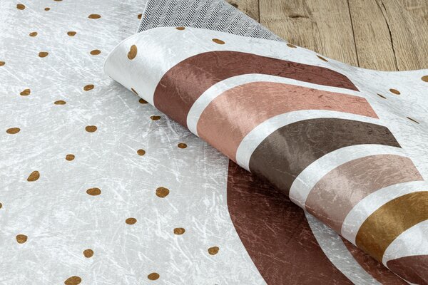 BAMBINO 46960 covor lavabil Curcubeu, puncte pentru copii anti-alunecare - alb / maro