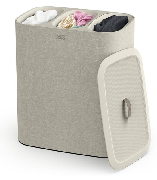 Coș de rufe bej din material textil 90 l Tota Trio – Joseph Joseph