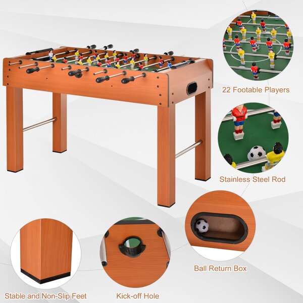 Masa profesionala fotbal, din lemn, 122x61x80,7cm HOMCOM | Aosom RO