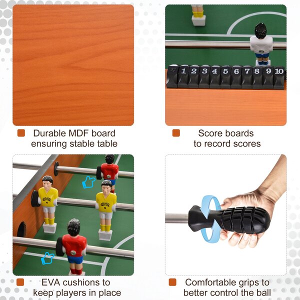 Masa profesionala fotbal, din lemn, 122x61x80,7cm HOMCOM | Aosom RO