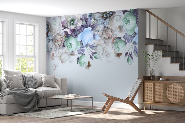 Fototapet Aranjament floral elegant cu fluturi, Fototapet flori mari, Fototapet populare, u39845v2 - Tapeko.ro
