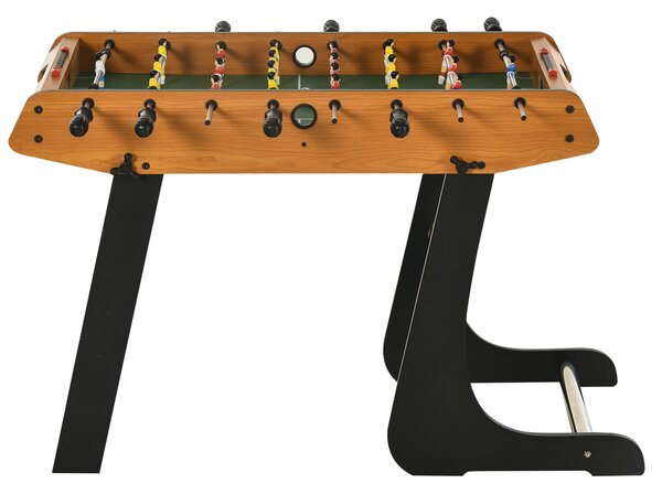 HOMCOM Masă de baby-foot pliabilă din MDF, 2 mingi incluse, ideală pentru joacă acasă, design lemn/negru, 98x42x62 cm | Aosom Romania