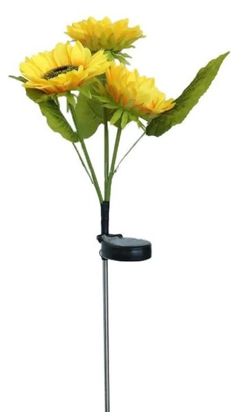 Set 2 x lampa solara 3 flori, 70 cm, Floarea Soarelui