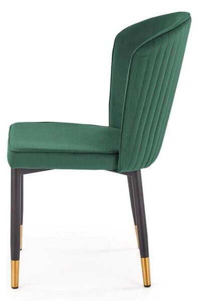 Scaun K446, verde/negru, stofa catifelata/metal, 51x55x86 cm