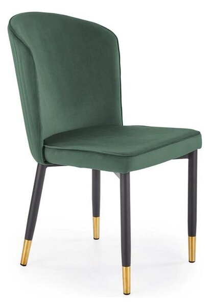 Scaun K446, verde/negru, stofa catifelata/metal, 51x55x86 cm