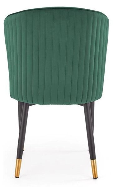 Scaun K446, verde/negru, stofa catifelata/metal, 51x55x86 cm