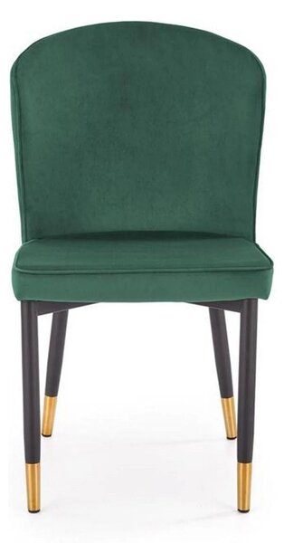 Scaun K446, verde/negru, stofa catifelata/metal, 51x55x86 cm
