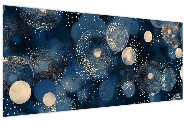 Tablou - Inele Albastru-Aurii (120x50 cm)