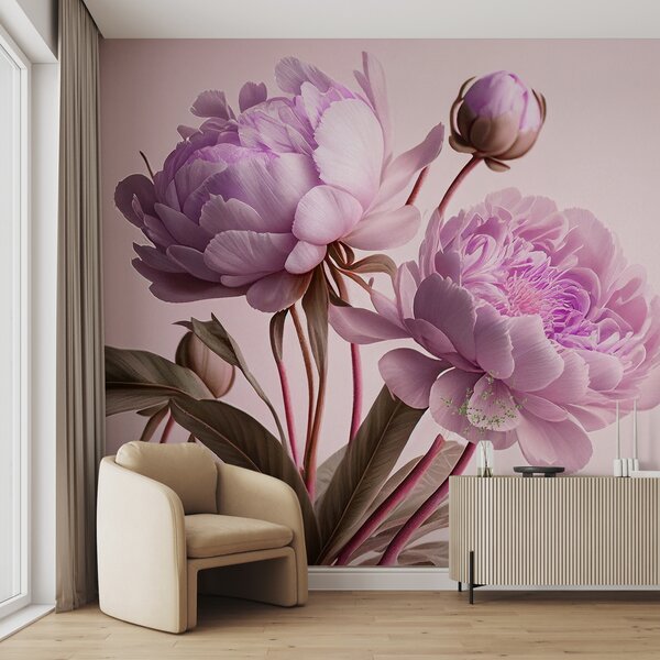 Fototapet Bujori roz elegant în floare moale, Fototapet flori, Fototapet populare, u70658v2 - Tapeko.ro