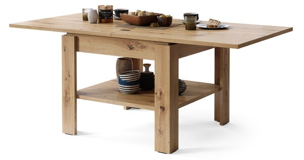 Mazzoni LEO Stejar Artisan - MASĂ COMPACTĂ CU BLAT EXTENSIBIL MĂSUȚĂ DE CAFEA