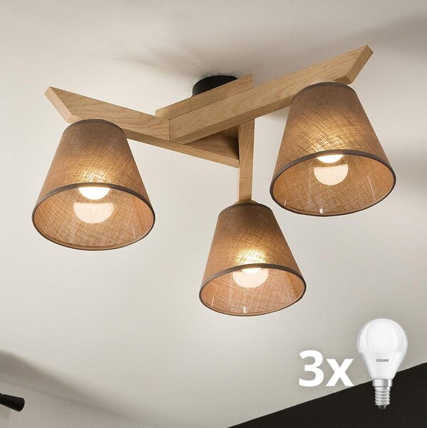 Lustră aplicată Brilagi ANTHONY 3xE14/40W/230V stejar/maro
