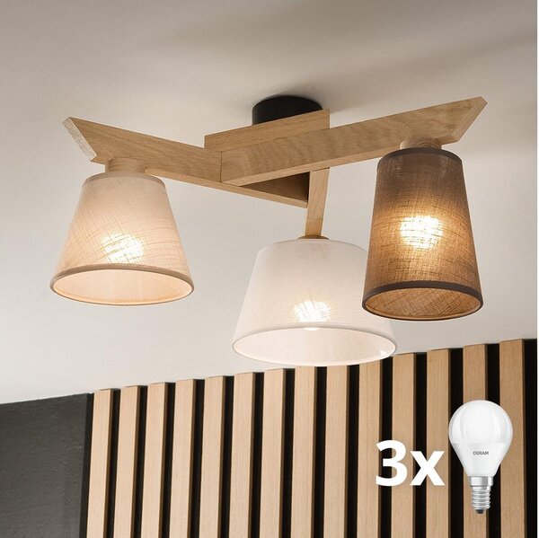 Lustră aplicată Brilagi ANTHONY 3xE14/40W/230V stejar
