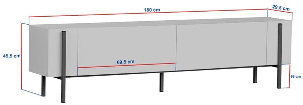 Comodă TV/ Dulap TV Netus (stejar caucazian + negru). Promo -22%. 1153556