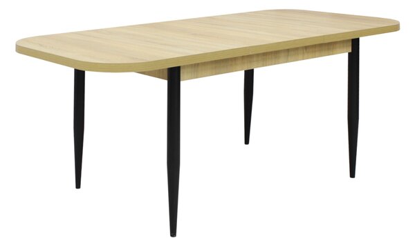 Set masă extensibilă Viena Stejar cu 6 Scaune Gya Negru