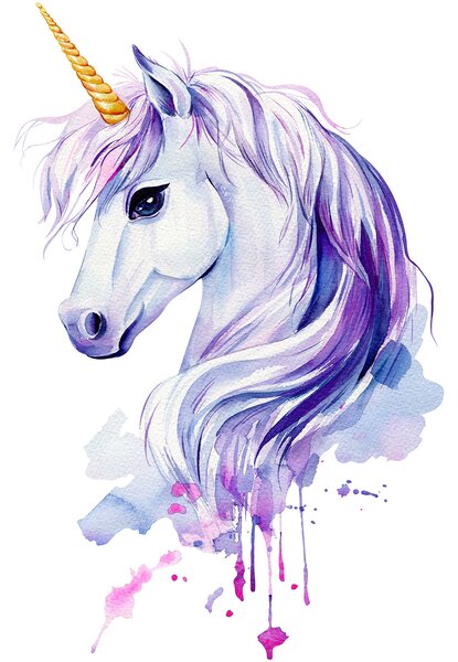 Fototapet O acuarelă a unui unicorn, Fototapet unicorni, Fototapet populare, u98996 - Tapeko.ro