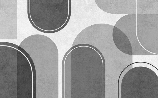 Fototapet Un fundal gri și alb cu ovale și ovale, Fototapet abstracte, Fototapet populare, u99095v2 - Tapeko.ro