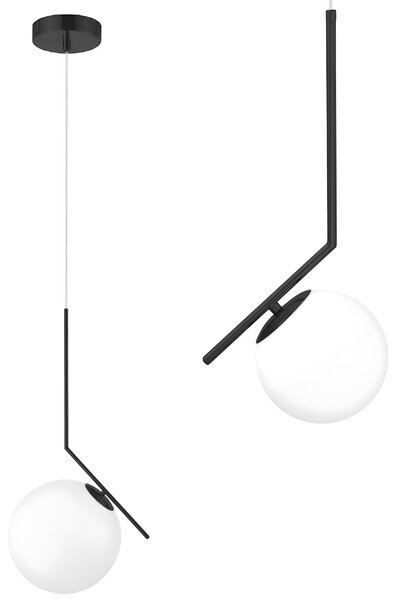 Lampă de tavan suspendata din sticlă aurie alba G107-1W BLACK WHITE