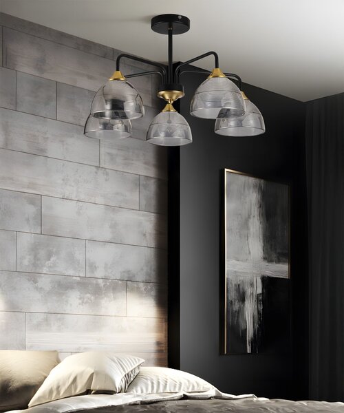 Lampă suspendată G085-5C BLACK GREY