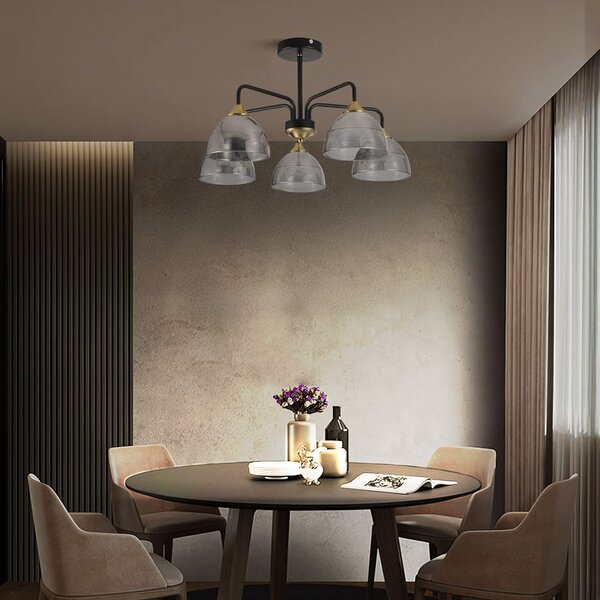 Lampă suspendată G085-5C BLACK GREY