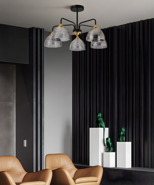 Lampă suspendată G085-5C BLACK GREY