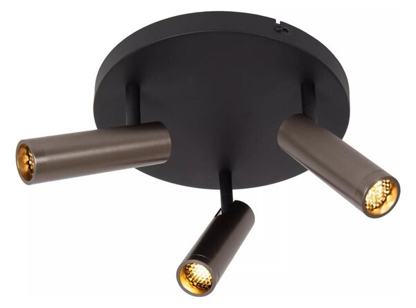 Lucide 22974/13/15 - Plafonieră cu spoturi GRADO 3xGU10/12W/230V maro/negru