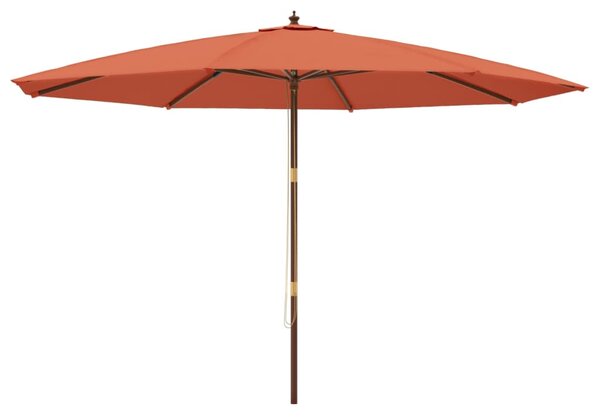 Umbrelă de soare de grădină stâlp din lemn cărămiziu 400x273 cm