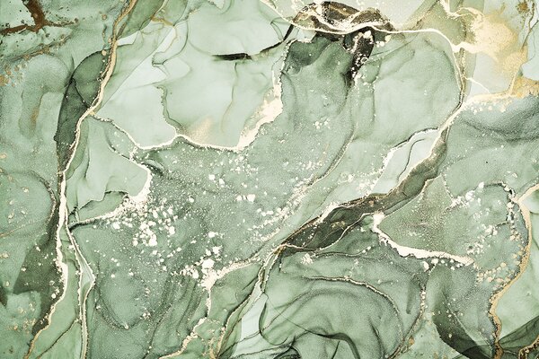 Fototapet Forme fluide în nuanțe liniștitoare de verde, Fototapet natură, Fototapet populare, u93578v2 - Tapeko.ro